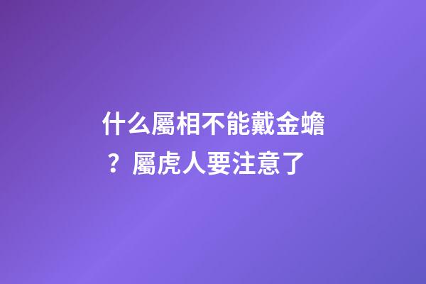 什么屬相不能戴金蟾？屬虎人要注意了
